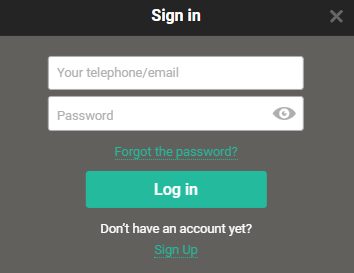 Registration form at Pin-Up
